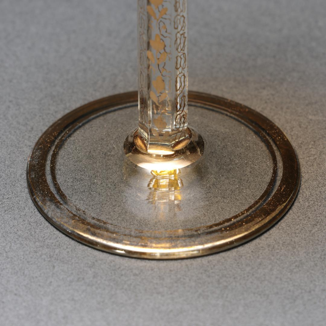 アンティークグラス　ボヘミア　金彩　琥珀色　R1289ダI