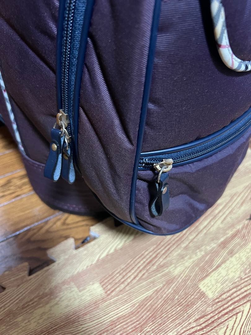 良品 バーバリー ノヴァチェック キャディバッグ 本革　ナイロン　ゴルフバッグ