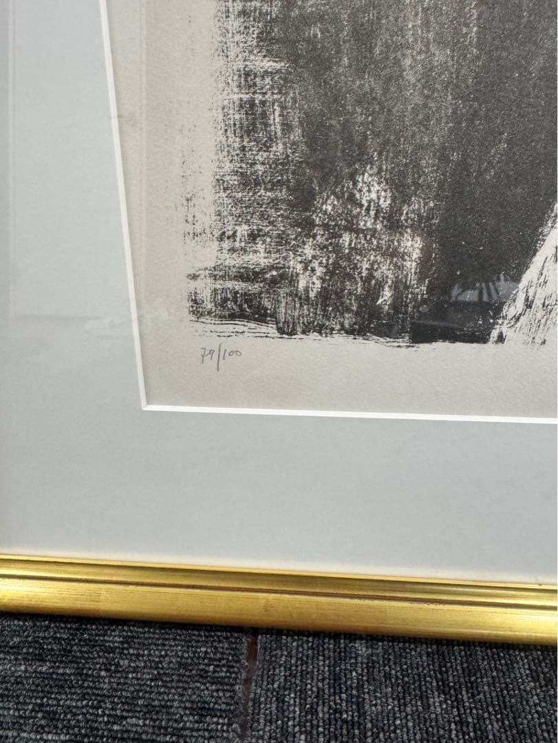 リトグラフ ジャン・ジャンセン ショールをした母子　直筆サイン 79/100