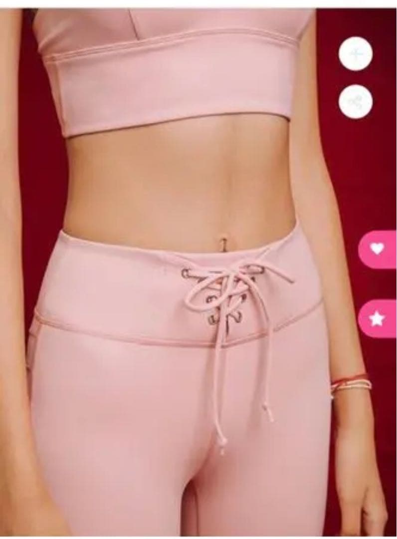 ヨガ　ヒップアップ　ハイウエストレギンス　配色スポーツブラ 防振