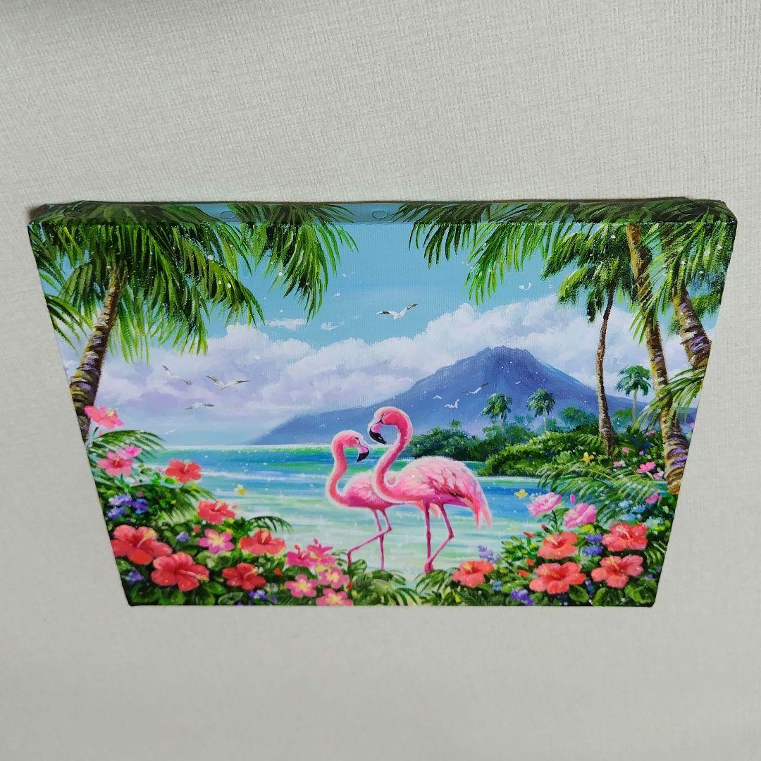 K*Z様 【フラミンゴ】アクリル画 F3 風景画 絵画