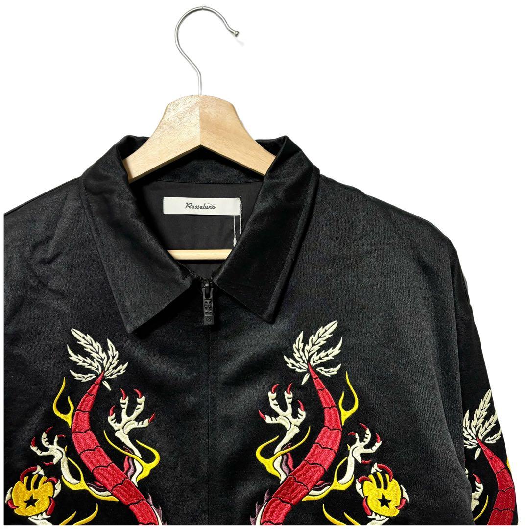 新品 ラッセルノ ゴルフ ドラゴン スーベニア ジャケット ブラック L 5