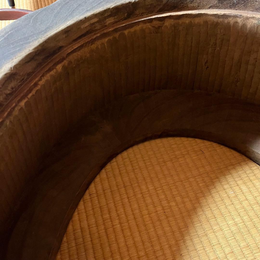 ヴィンテージ　希少　丸太くり抜き　大火鉢　古道具