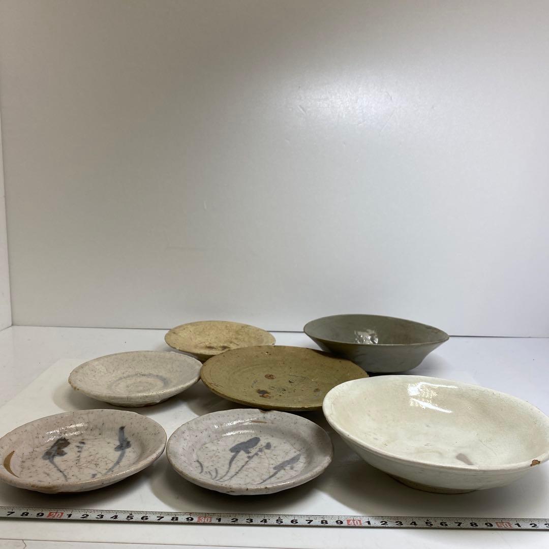 16世紀　高麗青磁　古志野　茶碗等　7点　タルニ　東さ8-0213③