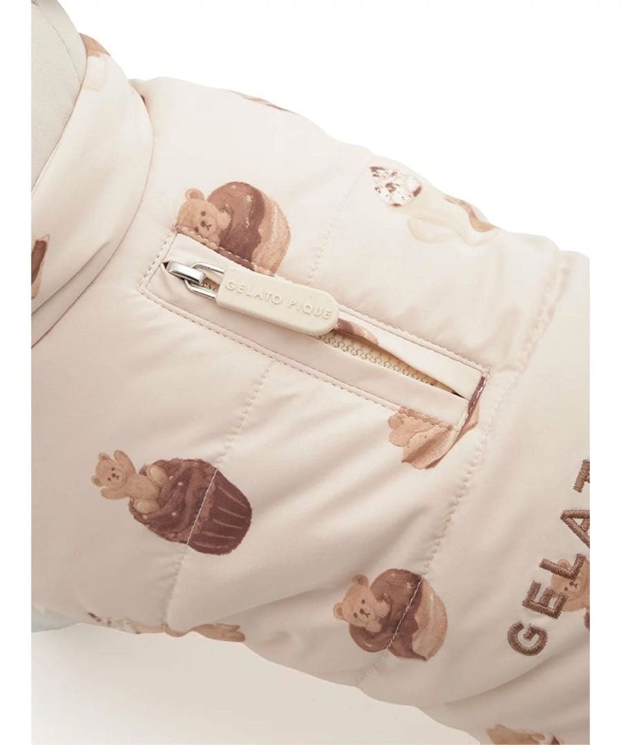 GELATOPIQUE ジェラートピケ【CAT&DOG】中綿ベスト　BEG くま