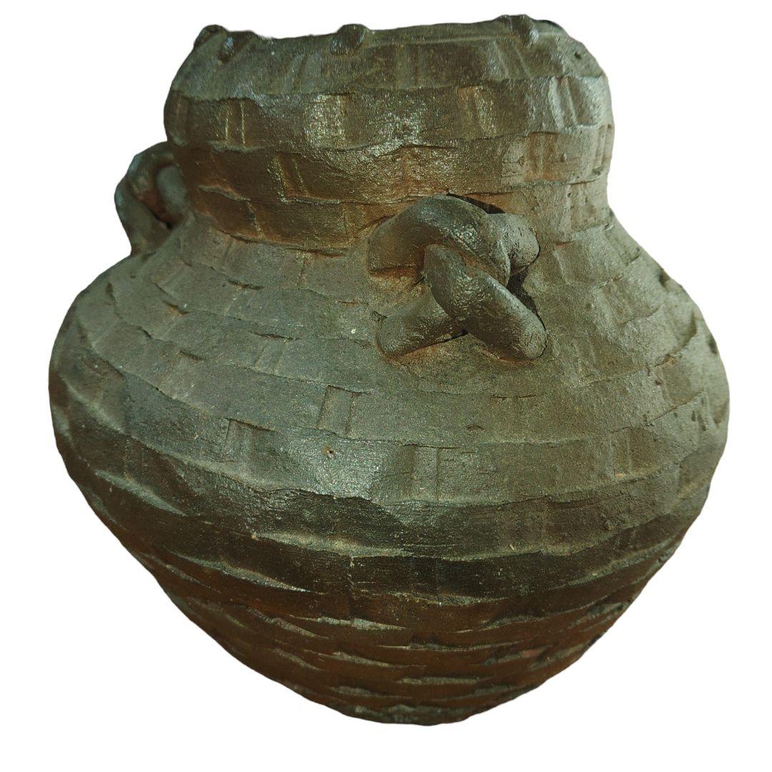 唐津　蟹花籠壺　変わり壺