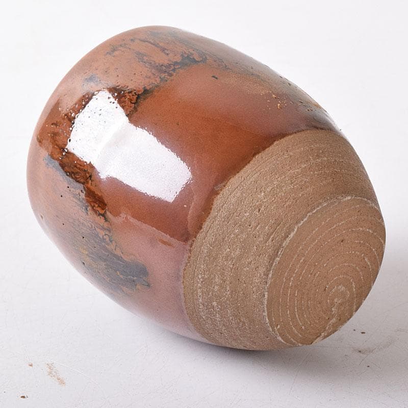 茶道具　京焼　平安　森岡嘉祥造　高取釉　茶入　仕覆付　共箱　V　7682