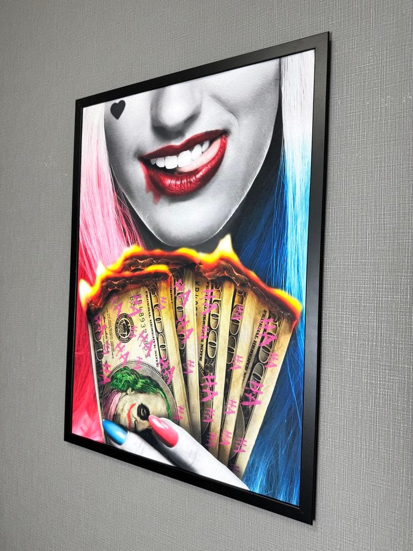 No.161フレーム付きキャンバスアート　ジョーカー　ハーレイクイン　インテリア