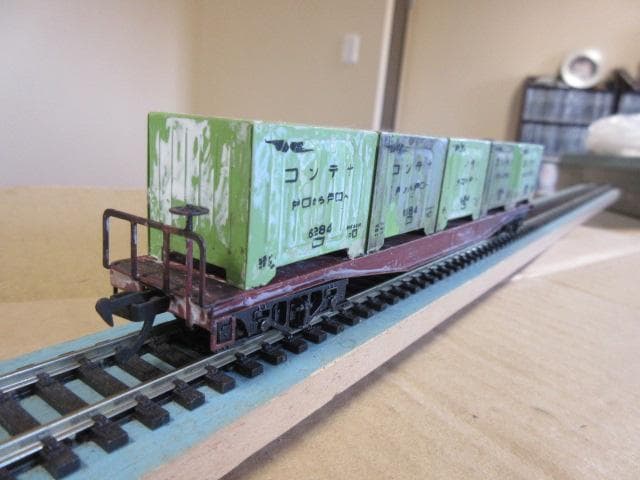 旧型コンテナ車 ５両セット HOゲージ (金属製４プラ製１・エンドウ/カトー製）