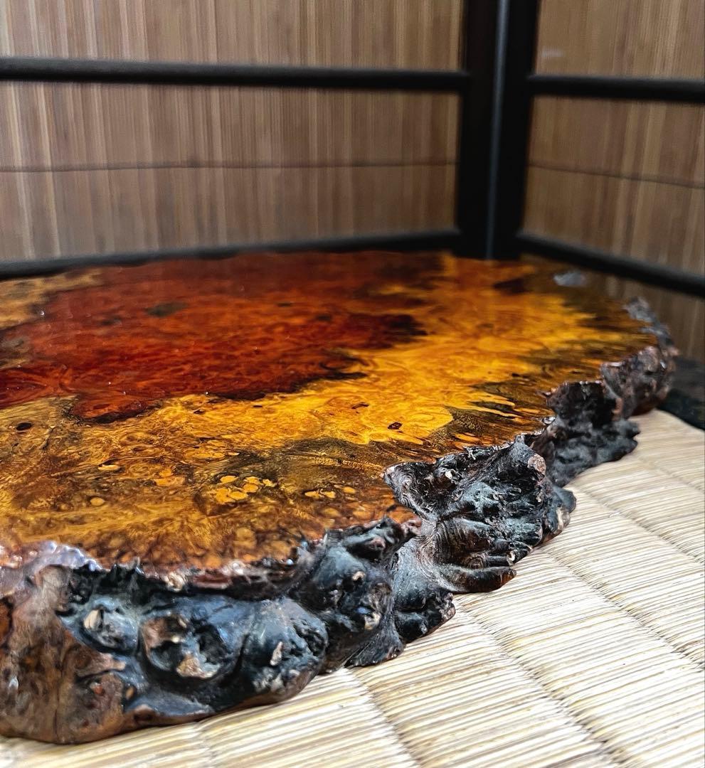 天然時代 古木 花梨 玉杢 瘤 花台 香台 盆栽台 平台