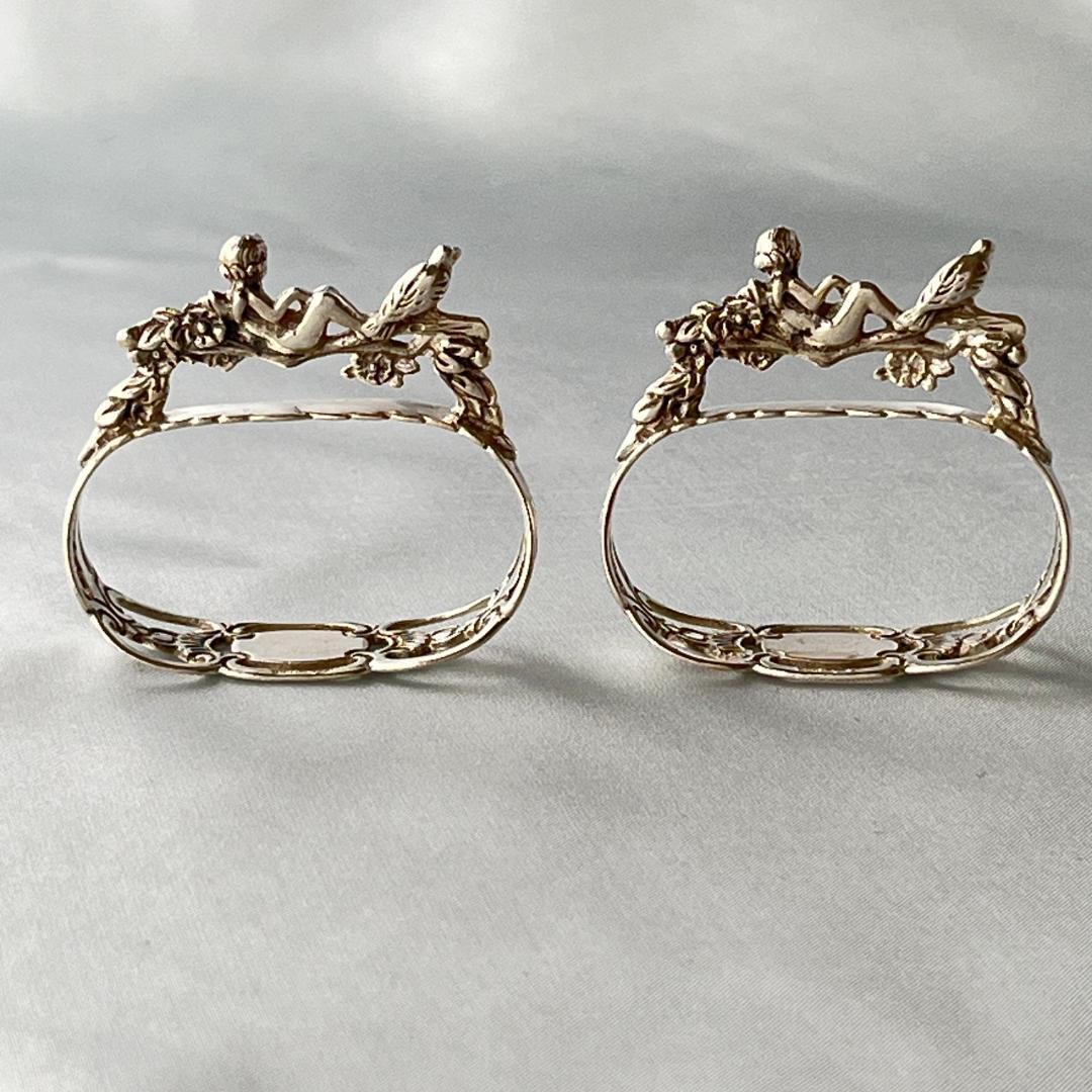 【ALBO】天使と鳥のナプキンリング　2個【純銀】