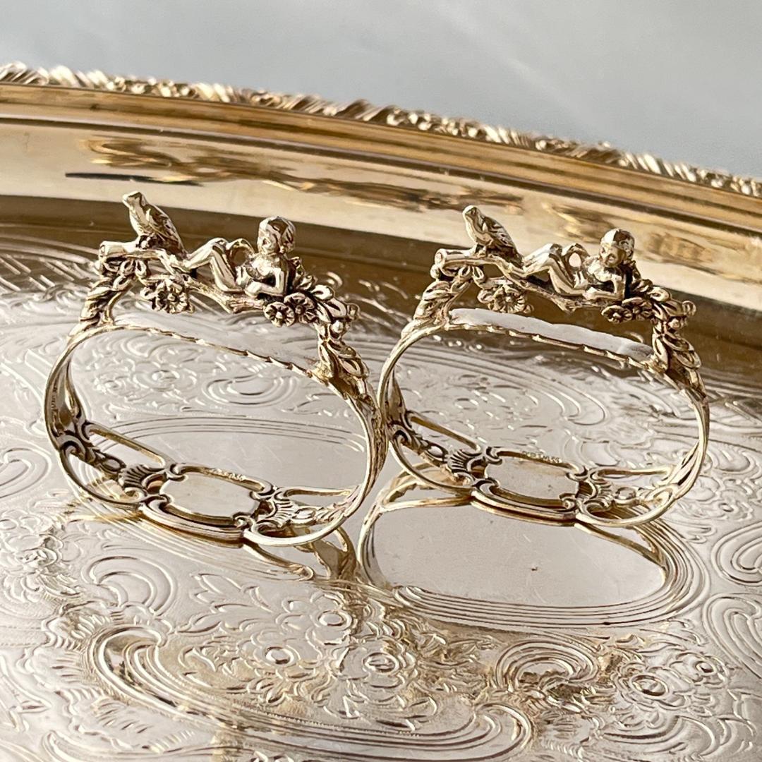 【ALBO】天使と鳥のナプキンリング　2個【純銀】