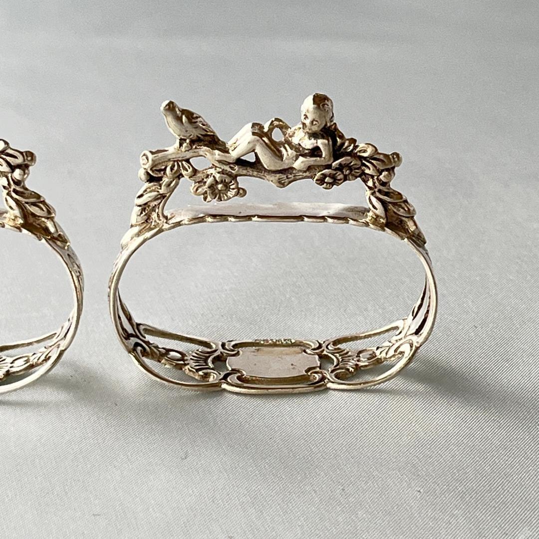 【ALBO】天使と鳥のナプキンリング　2個【純銀】