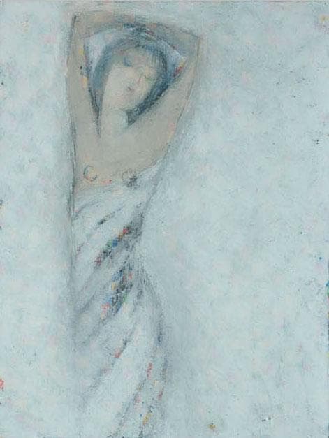 油絵 菅家令子 絵 絵画 インテリア 額付(白) F6-080912 人物 女性