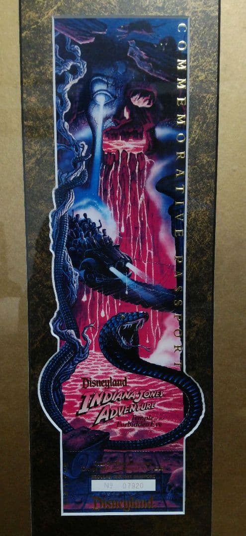 アメリカ　ディズニーランド　インディジョーンズアドベンチャーオープン記念チケット