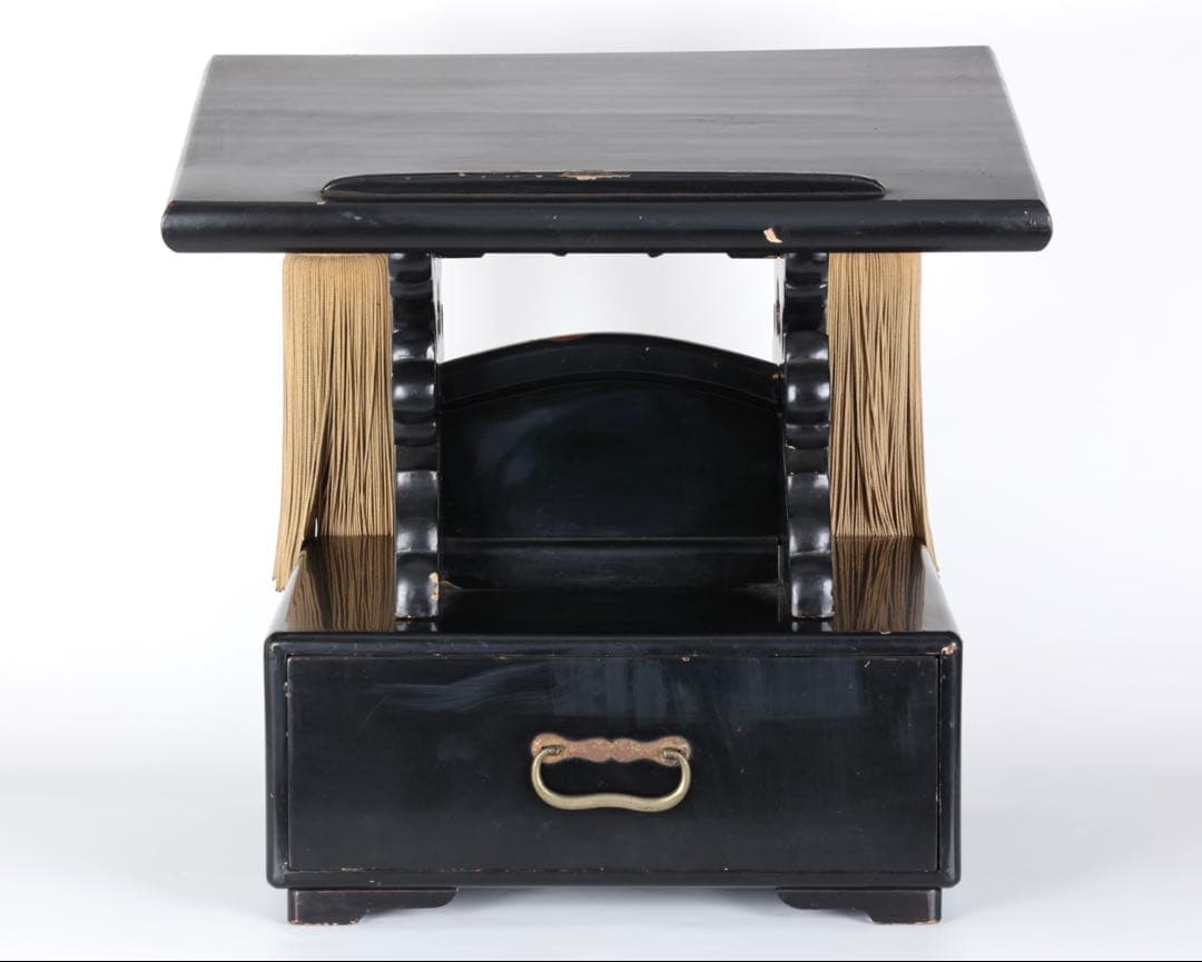 極上　黒漆塗金蒔絵螺鈿細工 見台 経台 経机 仏具 仏教美術 古美術 骨董品漆器