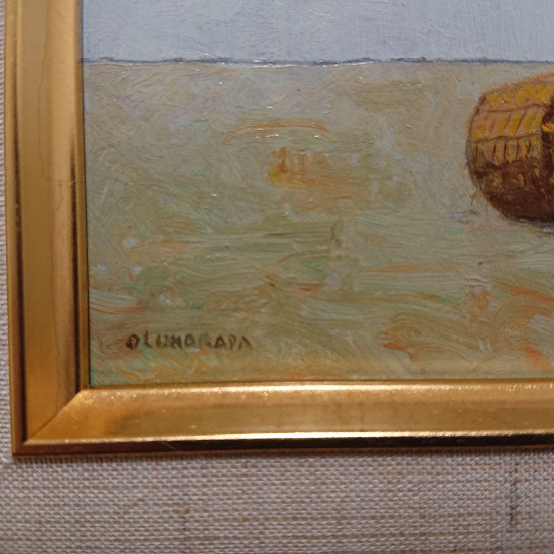 肉筆油彩絵画 アンティーク絵画 「刺繍をする女性 」 油絵