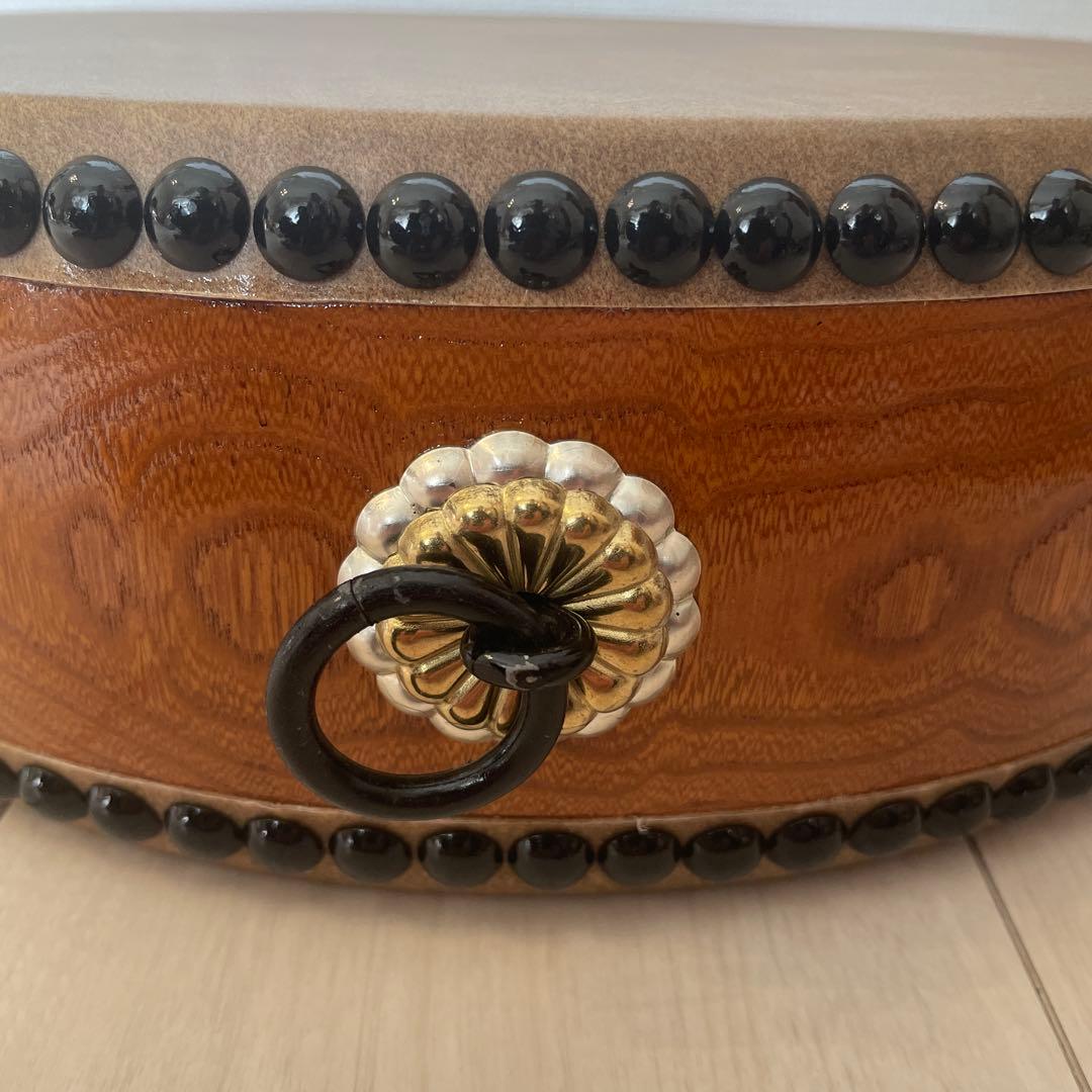 和太鼓 平太鼓 33cm 1尺1寸　和楽器 上鳴 日本製　くりぬき　本革