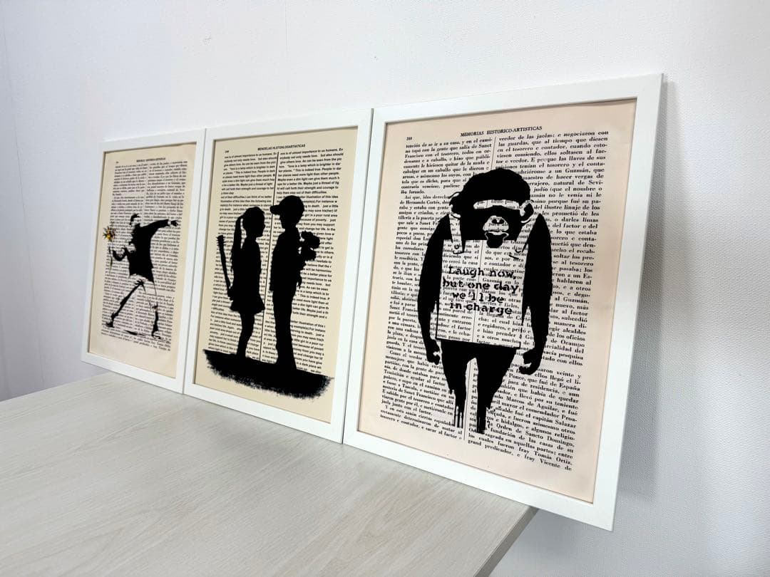 No.291フレーム付きキャンバスアート　アートポスター　バスキア　バンクシー