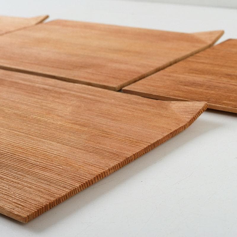 茶道具　桑月作　杉曲木　銘々皿　五客　共箱　V　9521