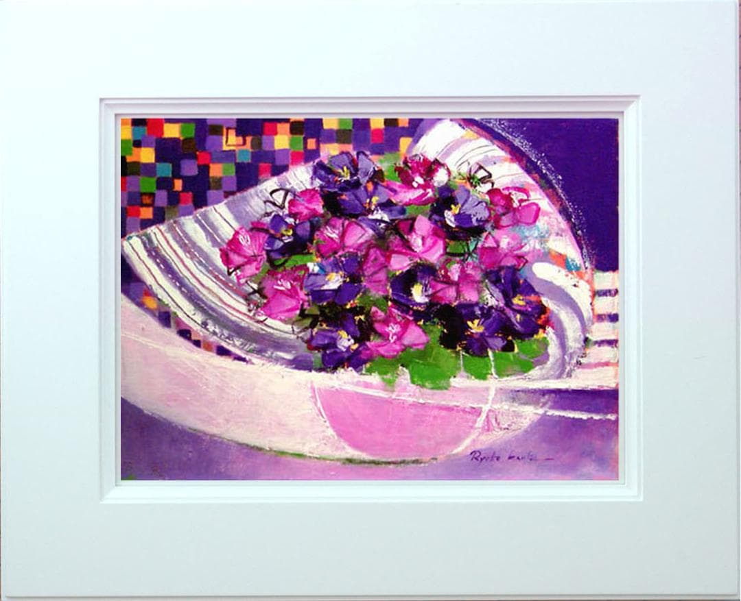 油絵 菅家令子 絵 絵画 インテリア uF6-062304 花