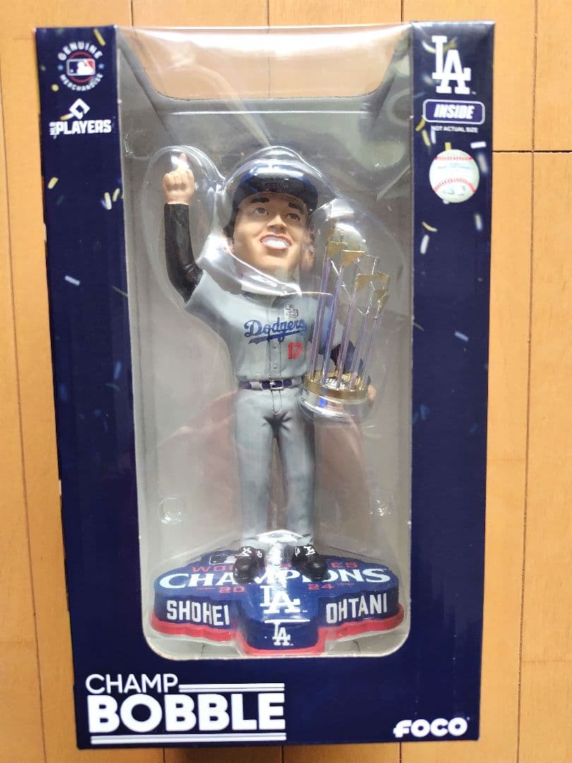大谷翔平 LAドジャース ボブルヘッド 世界一記念トロフィー【新品箱入り】