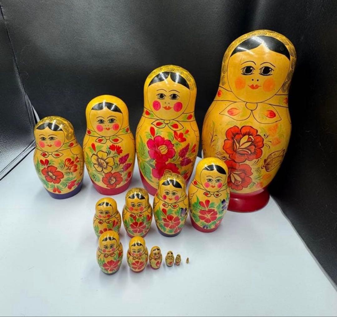 出品終了‼️ソビエト　アンティーク　セミョーノフ社、巨大なマトリョーシカ　14組