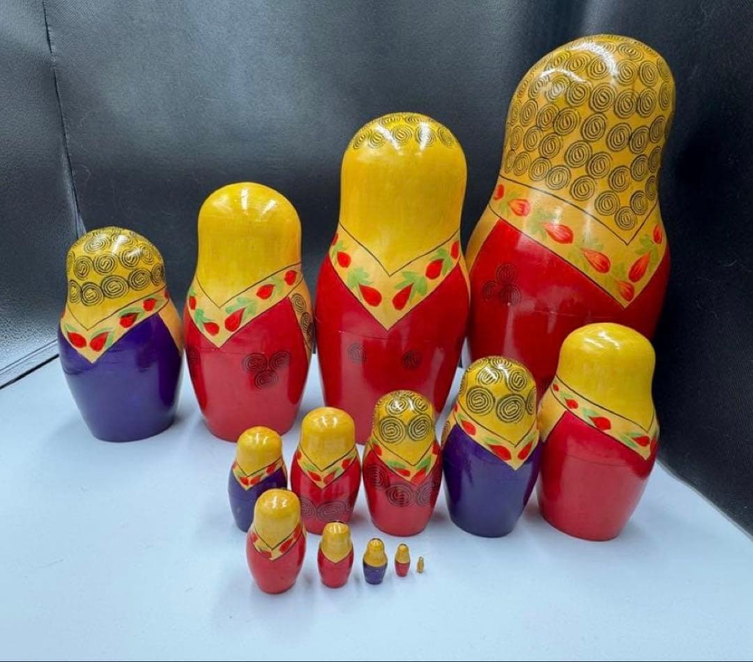 出品終了‼️ソビエト　アンティーク　セミョーノフ社、巨大なマトリョーシカ　14組