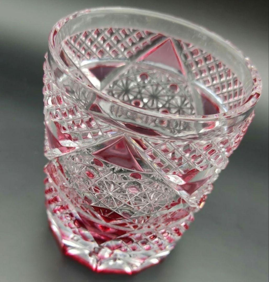 美品★薩摩切子 ロックグラス 酒器（切子、江戸切子、薩摩切子）