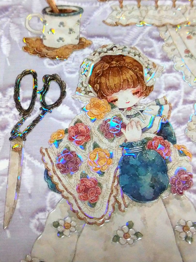 のこり２✩J620＃纤手遥望(贝壳光)Shine切り売り海外人物マステ女の子