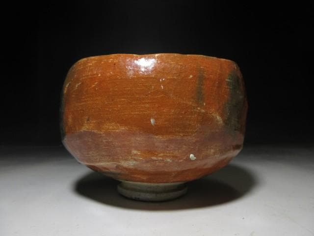 楽吉左衛門十代 旦入 赤茶碗／共箱 仕覆／裏千家十四世 淡々斎 書付・花押