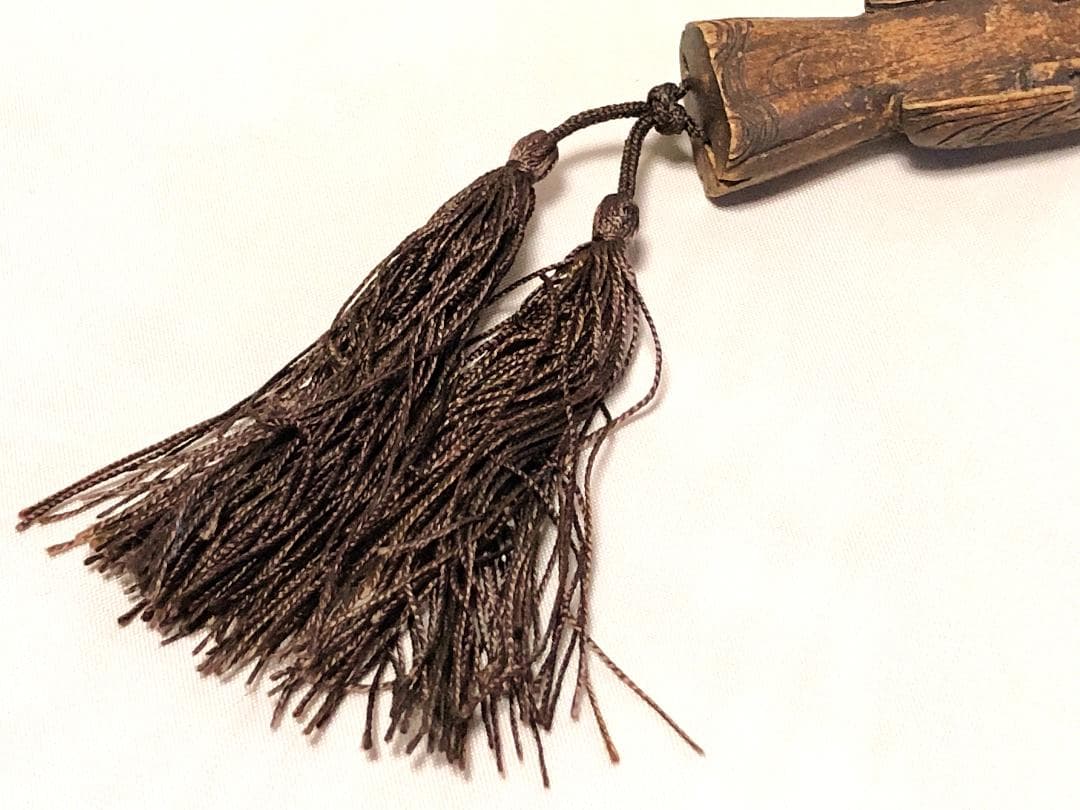 【 木彫福の神 江戸時代 】 風鎮/根付