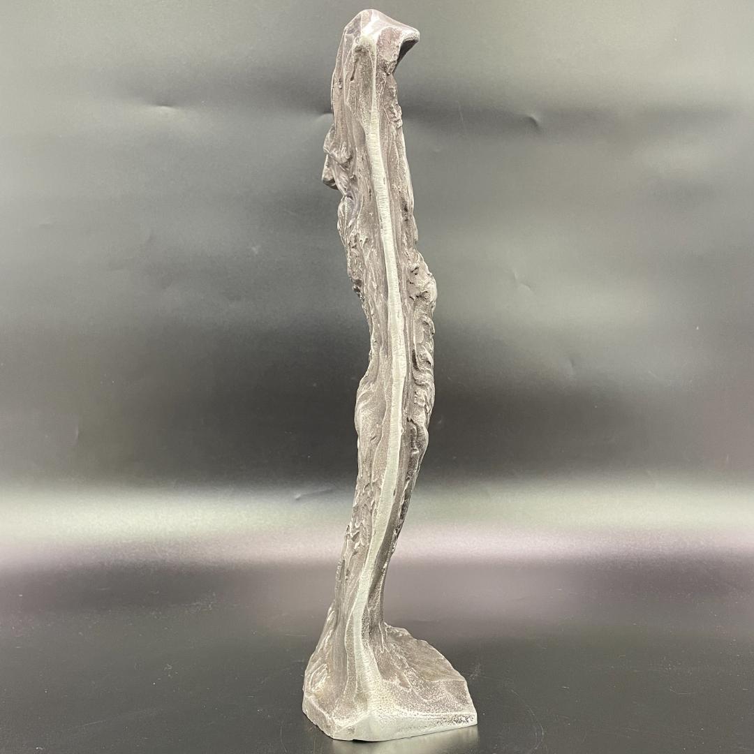 銘有 田島義朗 アルミ鋳物製 造形彫刻 現代彫刻 高さ32.5cm SB20