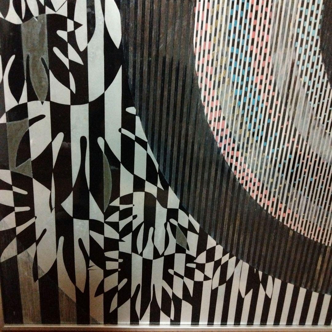 漆絵　特大サイズ　絵　インテリア　レトロ　アート　ヴィンテージ