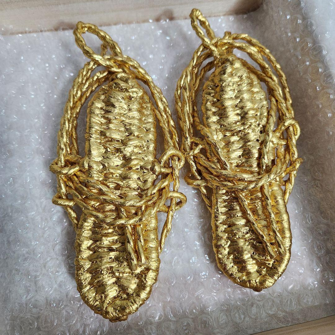 【ほぼ新品】金のわらじ 純金箔 999.9 商売繁盛 学業向上 恋愛成就