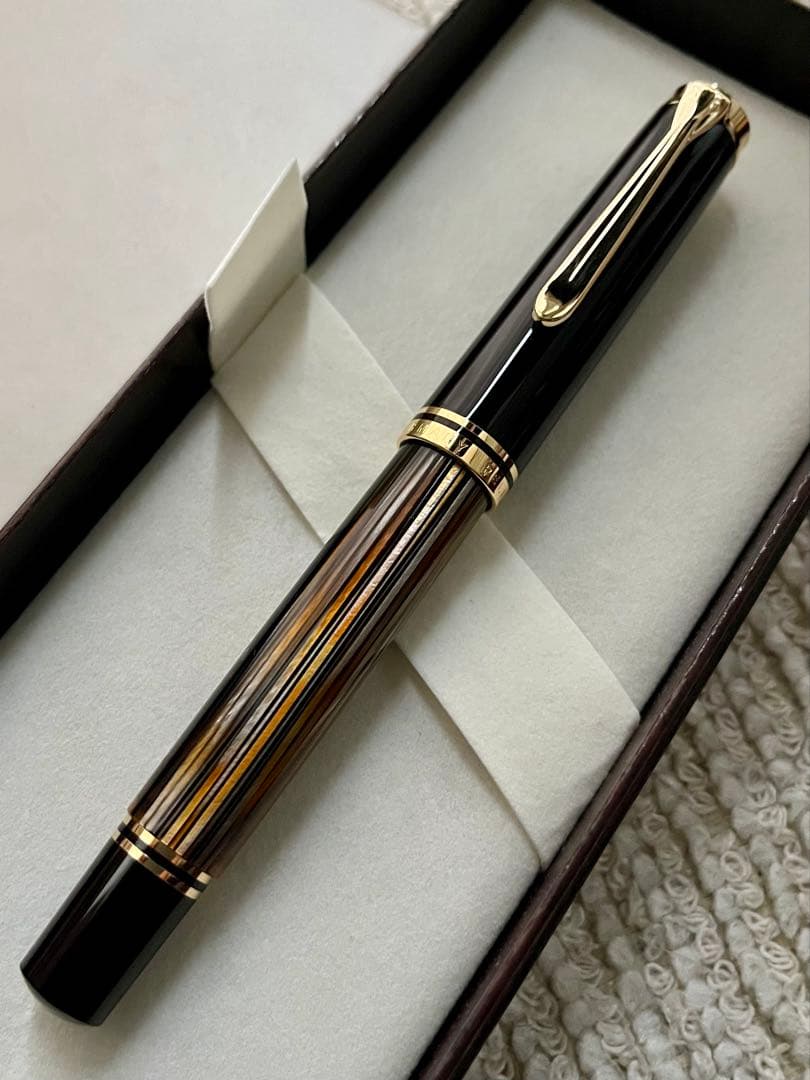 Pelikan ペリカン スーベレーン M800 茶縞　F 万年筆