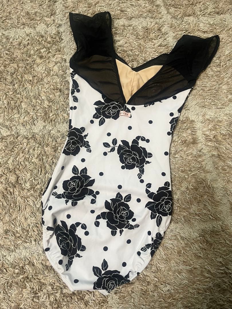 stina 黒いバラ 水玉模様 レオタード　M size