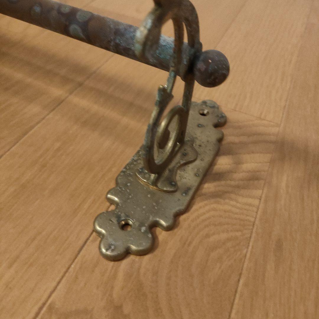 アンティーク 真鍮製 ダブルタオルバー 2連タオル掛 クラシック イタリア製 ①