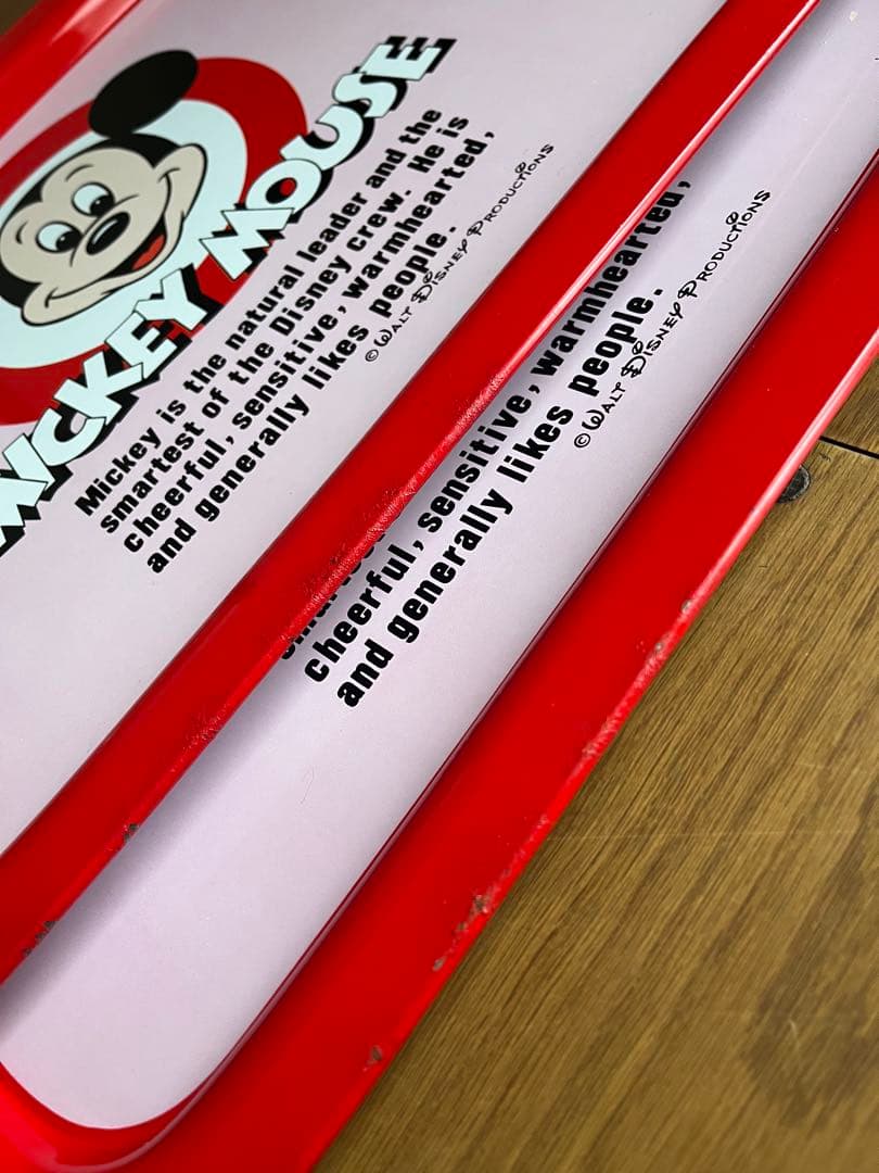 【希少・当時物】昭和レトロ ディズニー トレイ 4枚＆ショップ袋セット ミッキー