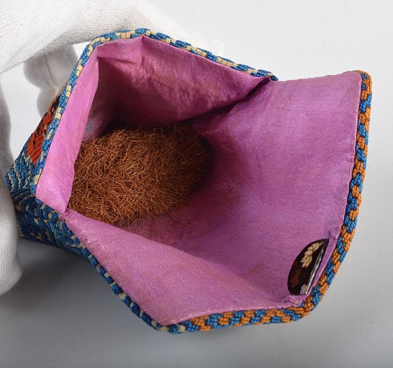 時代提げ物　唐絹　喫煙具　煙草入　煙管入　 寿雄刻　煙管　キセル　V　R4553