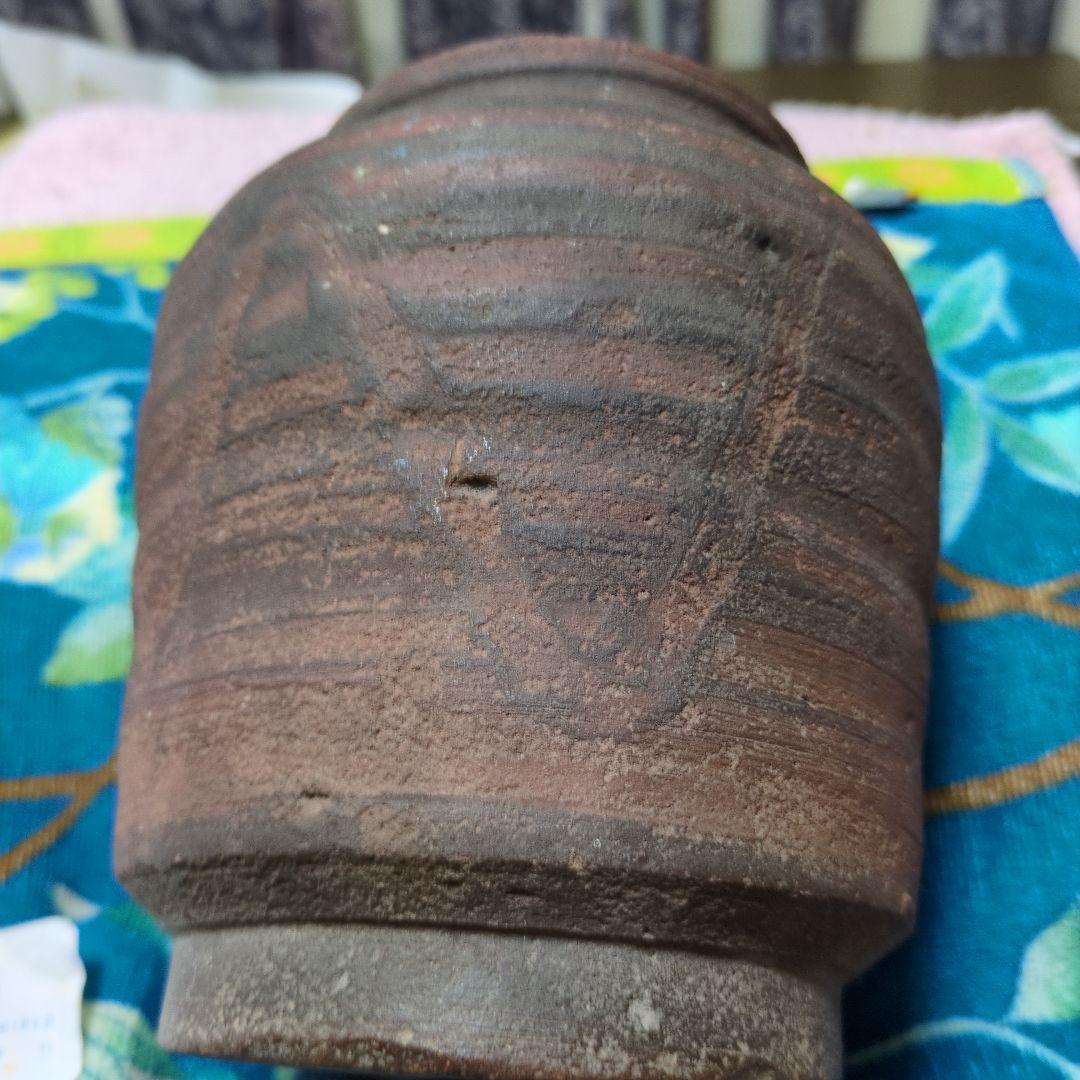 超珍品　古い物です。古唐津　お歯黒壺　 直径10cm 高16cm
