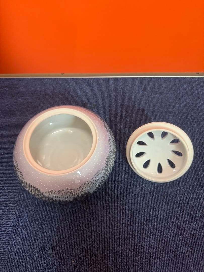 1680 有田焼 藤井朱明作 朝日雪香炉 染付樹海図細密絵付　未使用