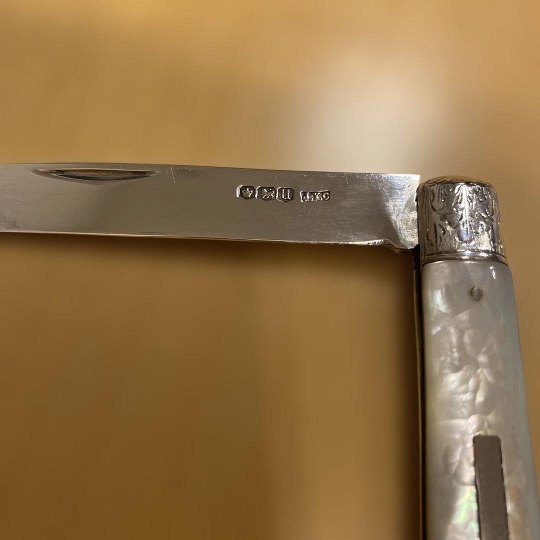 【シェフィールド・ナイフ、高級銀製フルーツナイフ（J.Y.C製）】アンティーク