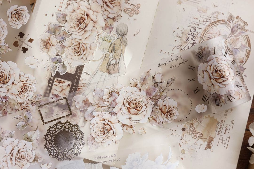 小白家文創《月下温柔》海外マスキングテープ　マステ 【1677】