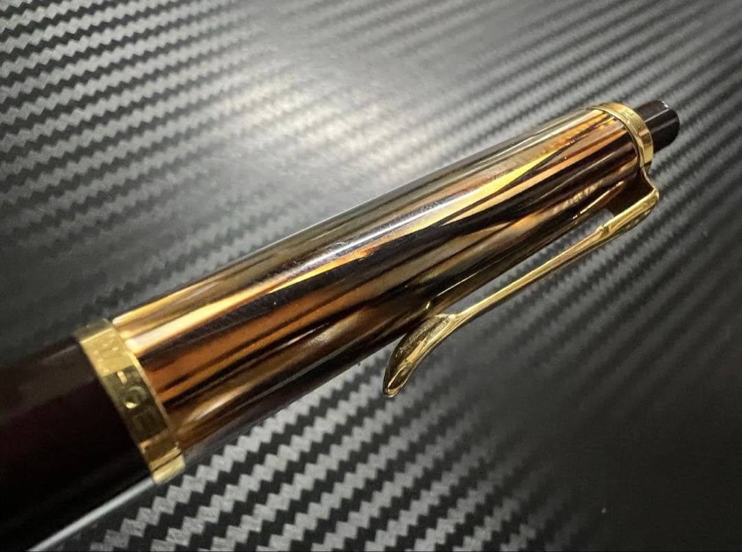 未使用に近い ペリカン K400 ボールペン トートイス 茶縞