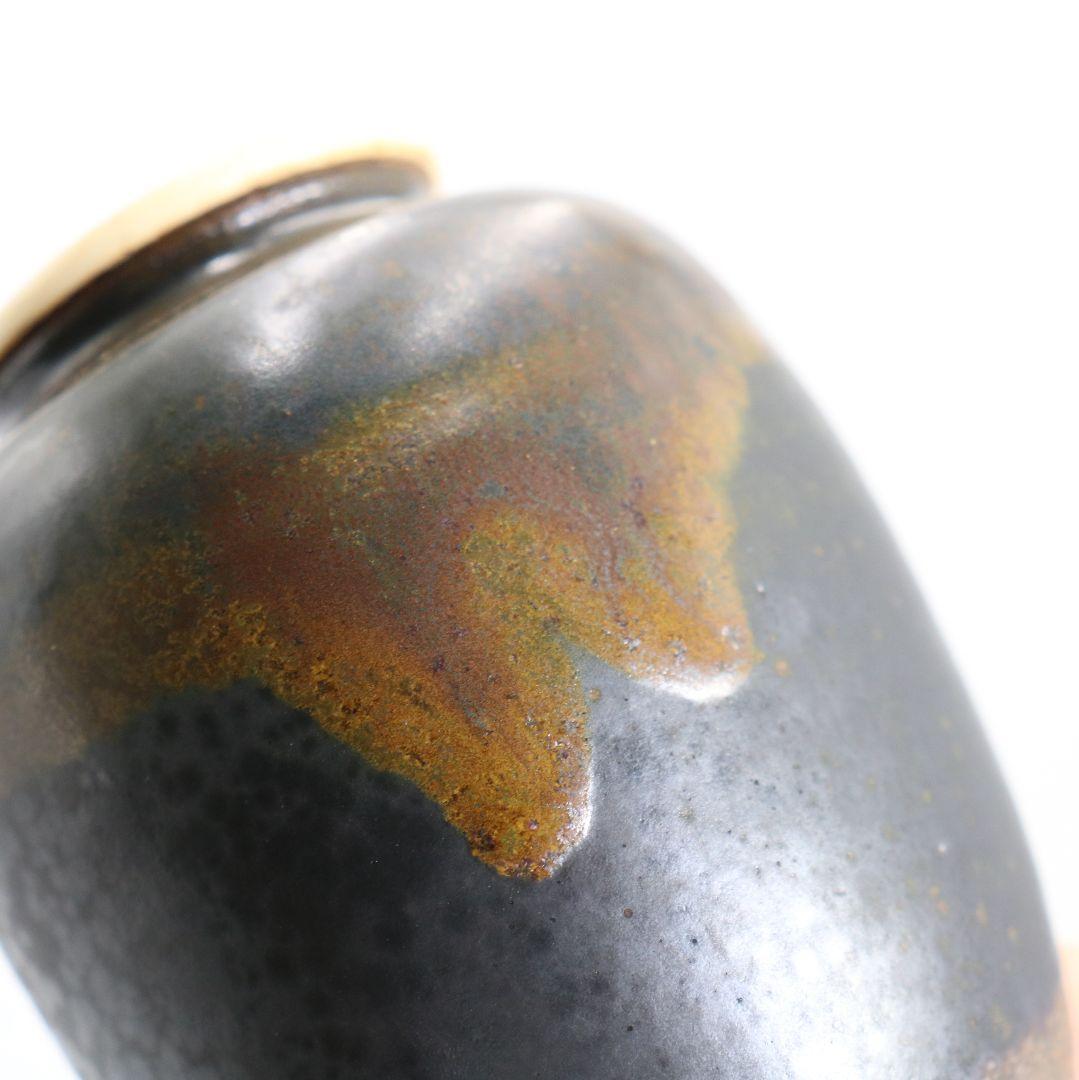 高取焼宗家 十一代 高取静山作 肩衝茶入 茶道具 共箱　V908　N9