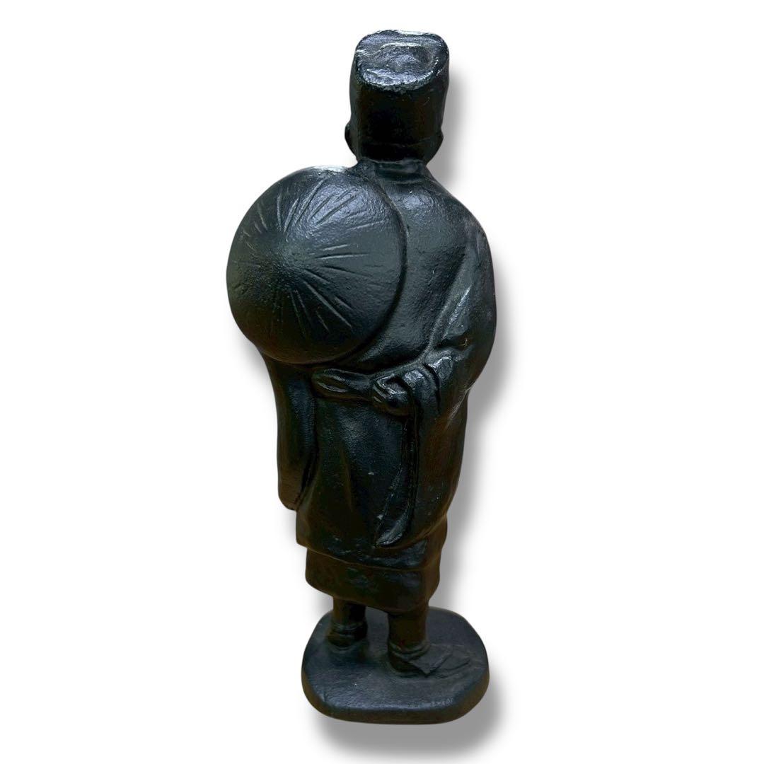 【未使用】盛岡 南部鉄器 松尾芭蕉 像 20㎝ 南部鉄器会館購入品