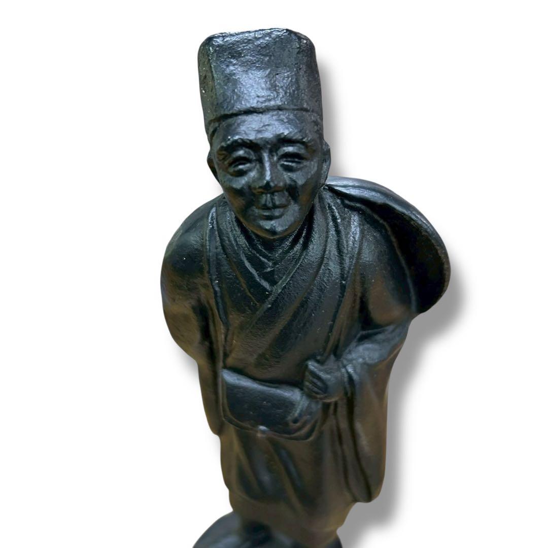 【未使用】盛岡 南部鉄器 松尾芭蕉 像 20㎝ 南部鉄器会館購入品