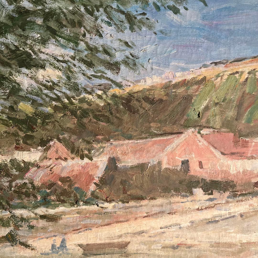 ★秀作★ 手書き油絵 クロード・モネ 水辺 ベンヌクール（大）肉筆絵画 油彩画