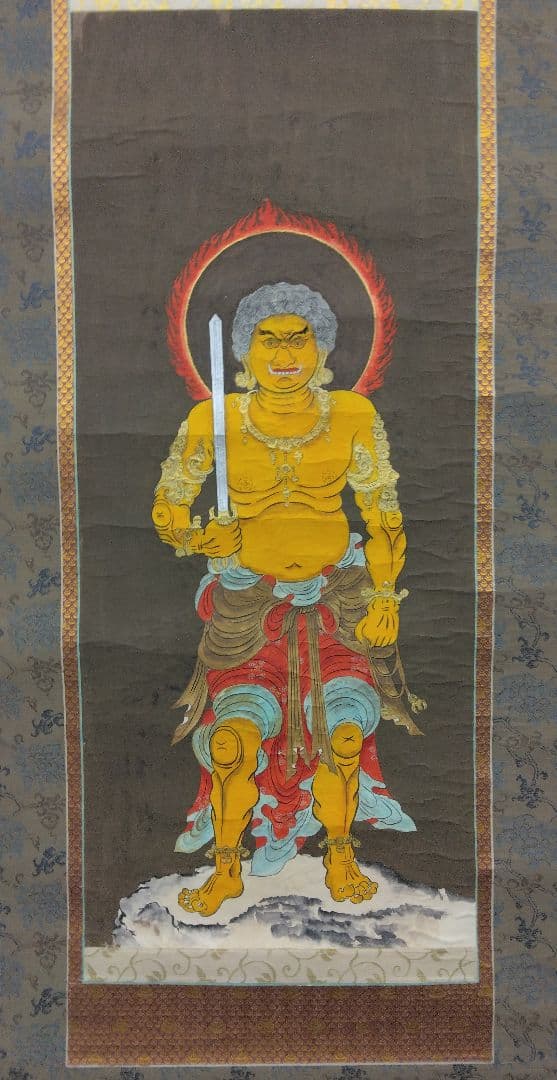 不動明王　紙本　掛軸　2重箱